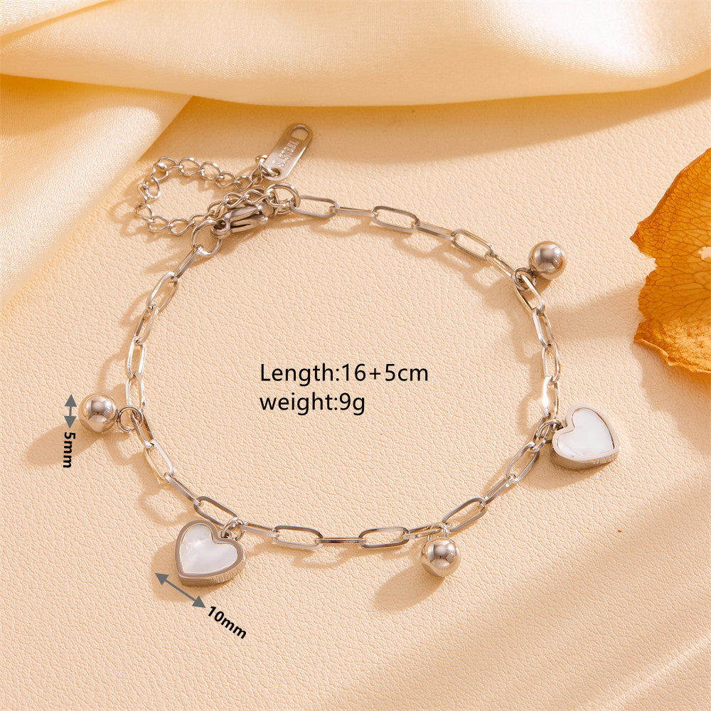 Wholesale Titanium Steel Heart Valentine's Day Bracelet