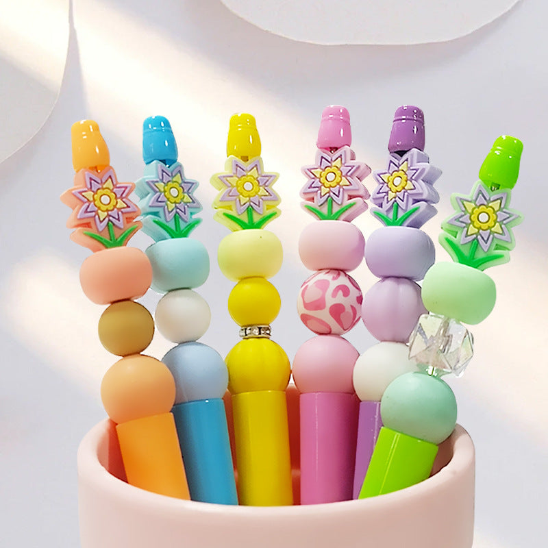 Wholesale Random 10pcs Three-dimensional Potted PVC Soft Glue Focal Beads DIY Beaded Pen Accessories
