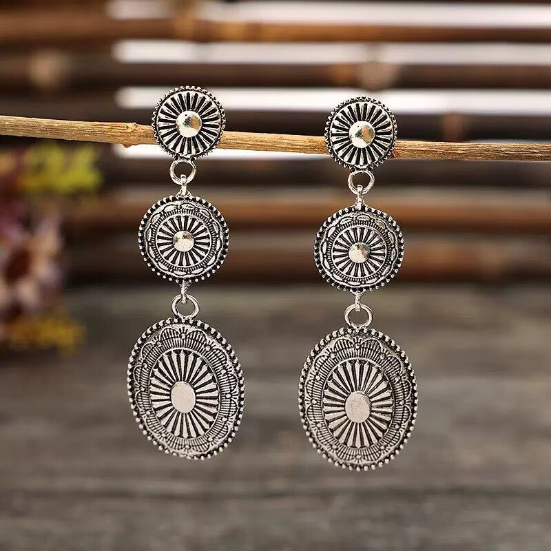 Wholesale Bohemian Tassel Drop Earrings,  Alloy Oval Design,  Trendy Everyday Wear for Women
