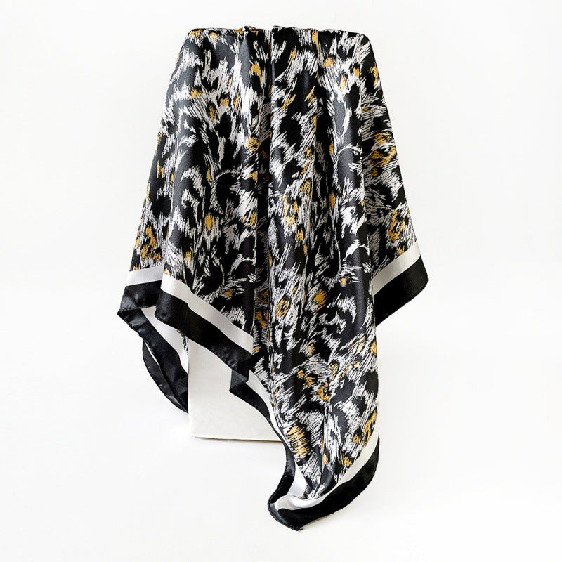 Wholesale Leopard Print Silk  90 Square Scarf Silk Scarf