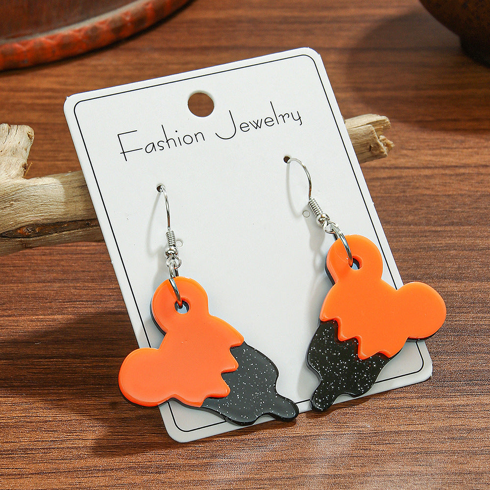 Wholesale  acrylic  orange and black  ice cream acrylic earrings