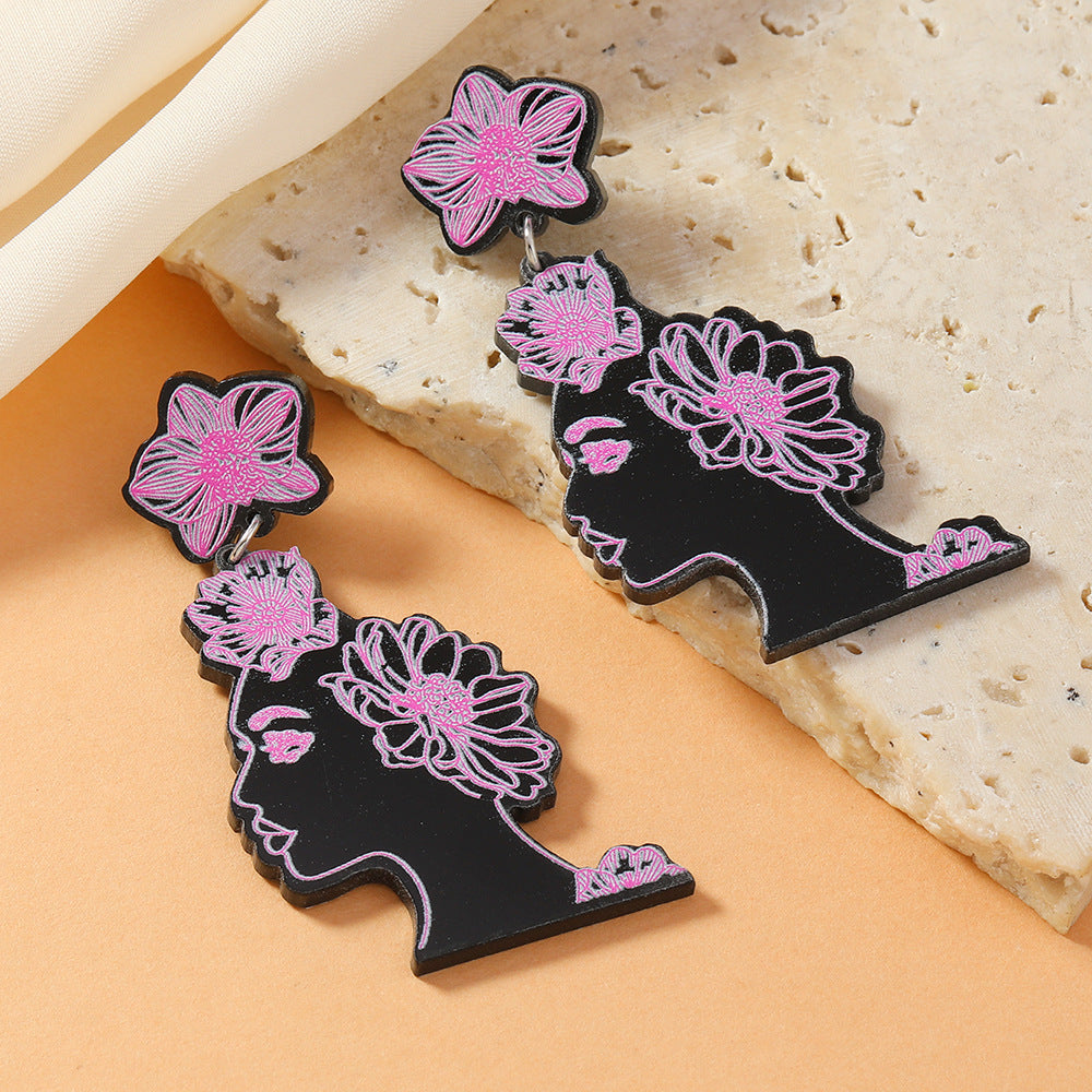 Wholesale Acrylic sexy girl pendant earrings cartoon cute  earrings