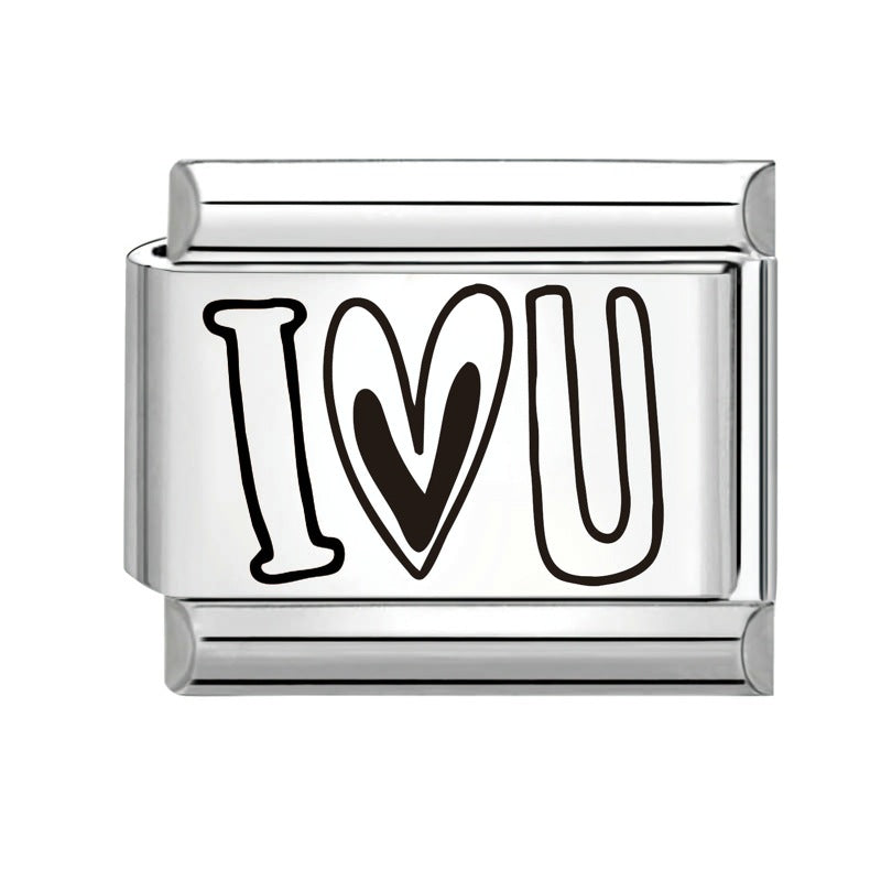 Wholesale  Italian Charm Bracelet 9mm DIY Splicing Removable Black and White Series Stainless Steel Composable Bracelet