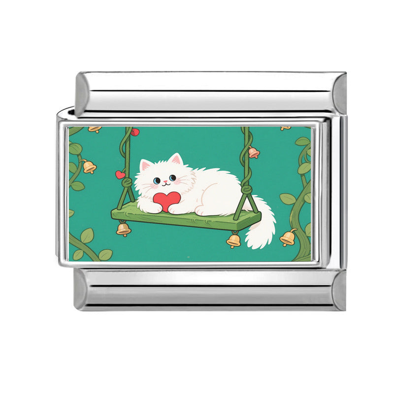 Wholesale  9mm Italian Charm Starter Bracelets DIY square Single Section Creative Stainless Steel Composable Bracelet