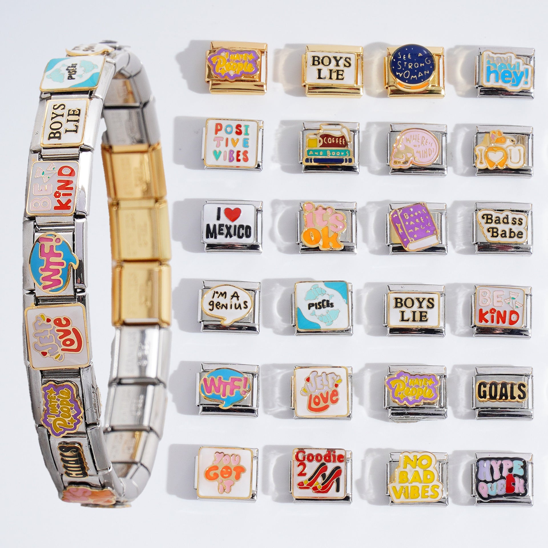 Wholesale Italian Charm Bracelet 9mm DIY Splicing Cute Creative Stainless Steel Composable Bracelet