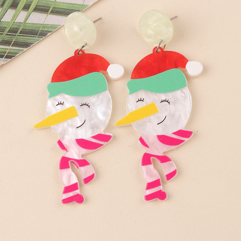 Wholesale Christmas Series Cup Snowman Acrylic Earrings