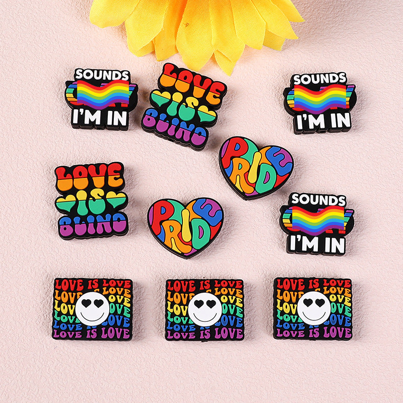 Wholesale 20pcs Rainbow Letter  Focal Beads DIY Bead Accessories