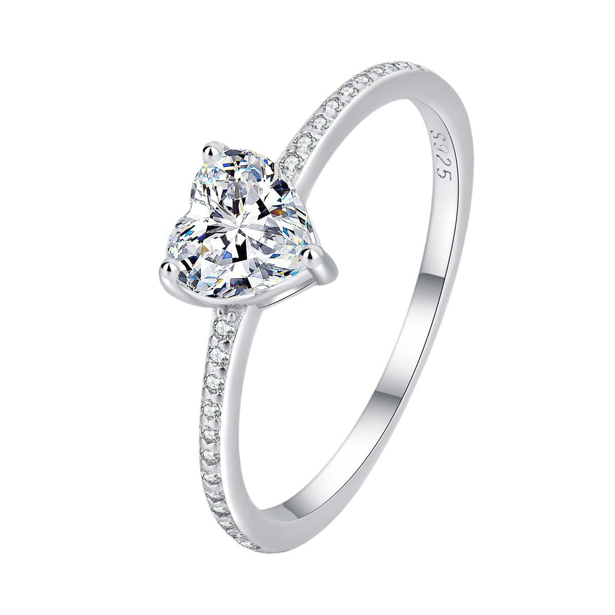 Wholesale s925 Sterling Silver  Light Luxury  Love Diamond Ring
