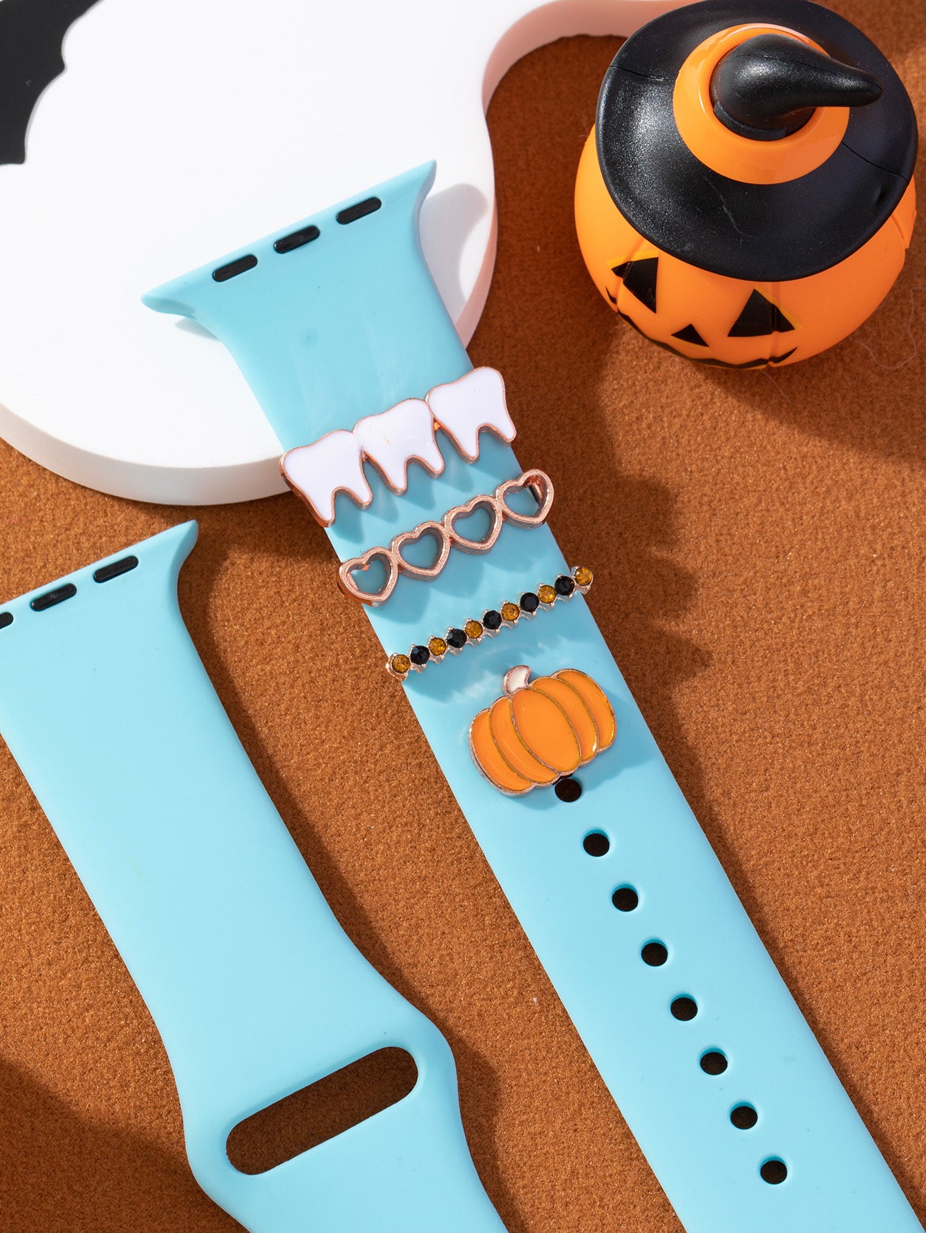 Wholesale New  Cartoon Style Oil-Drip DIY Accessories Suitable for Apple and Samsung Silicone Watch Bands Decoration Rings Cross-Border