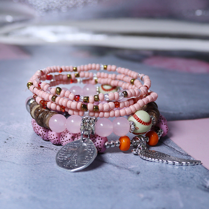 Wholesale Bohemian Multi-layer Rice Bead Bracelet ACC-BT-NaiHong003