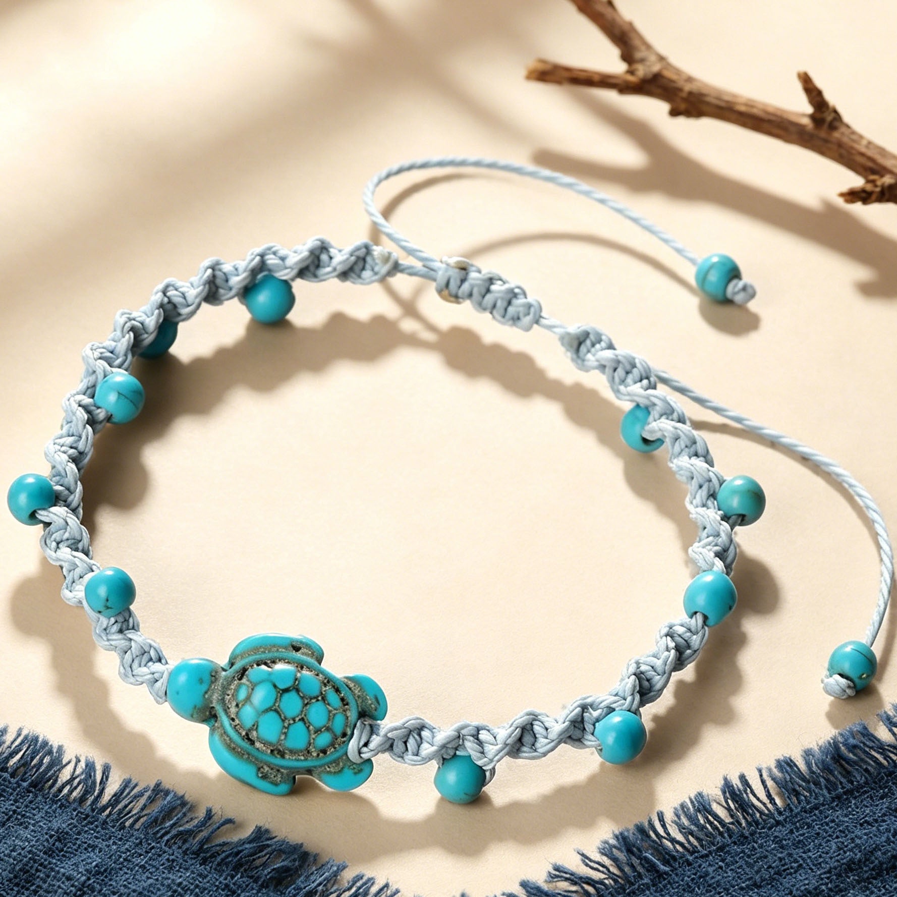 Wholesale Turquoise Hand Beaded Woven Bracelet for Unisex Bohemian Ocean Style Fashion Accessory