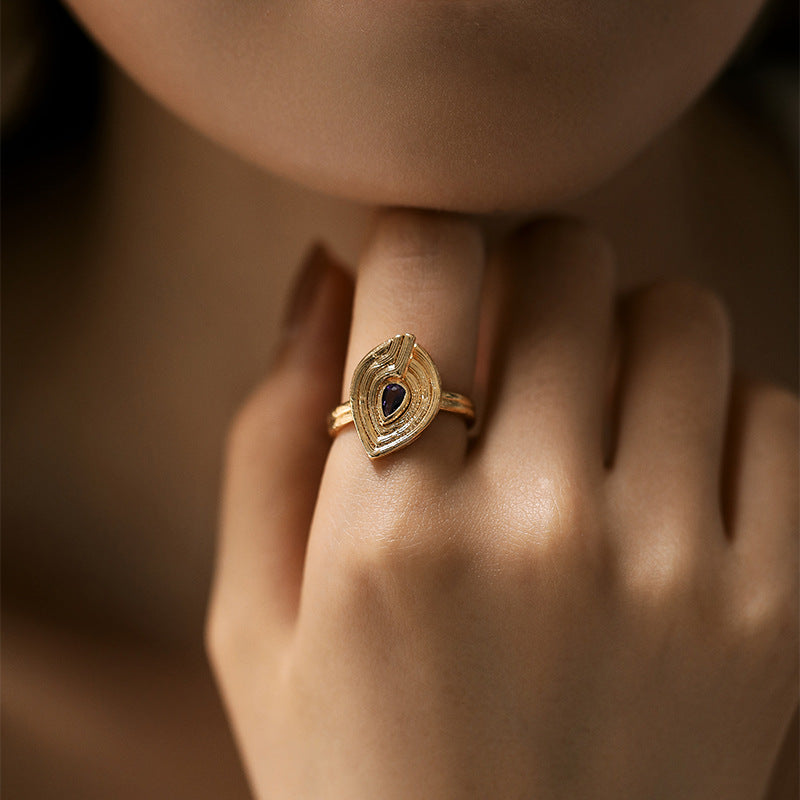 Wholesale Brass plated 18K real gold  ring animal butterfly design personality ring