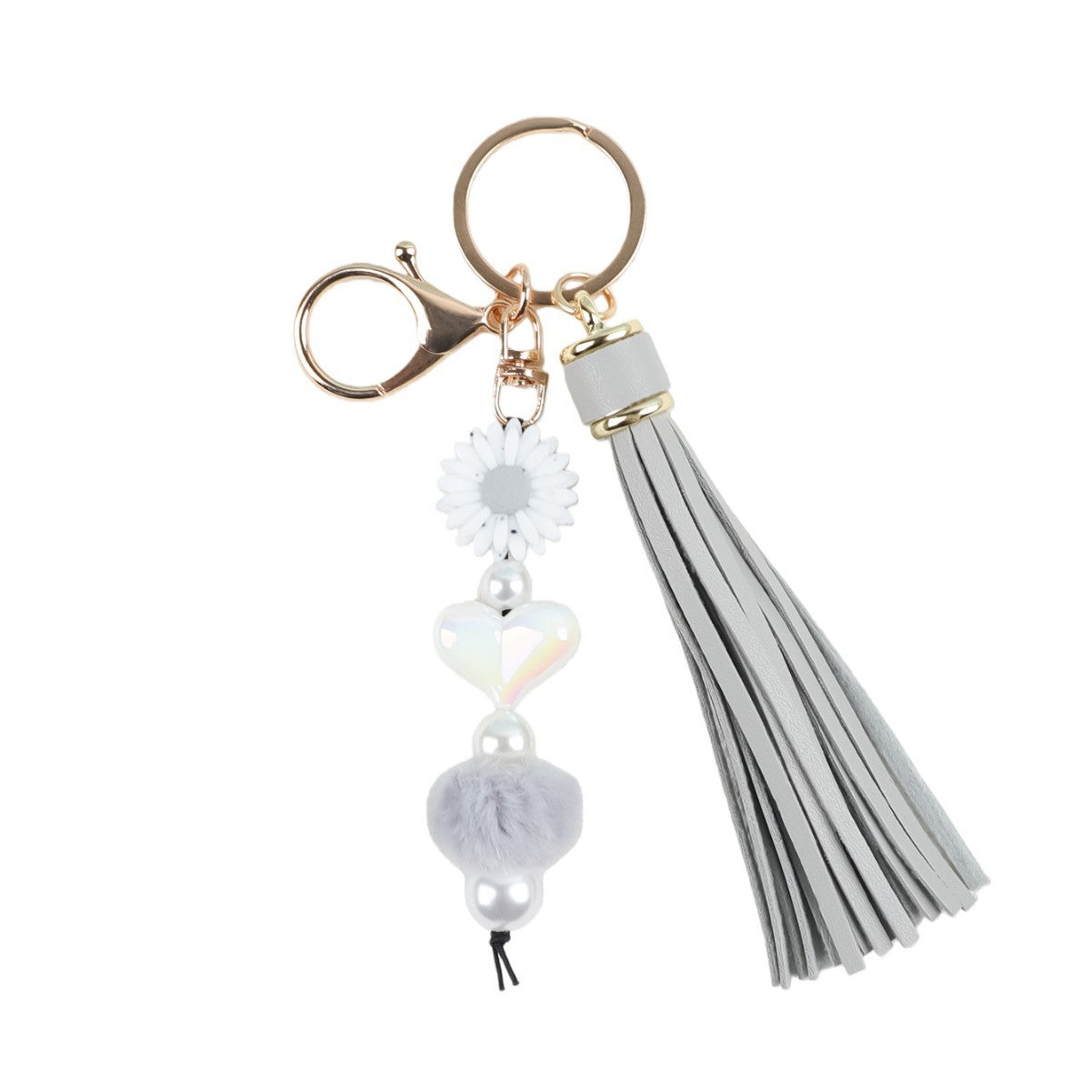 Wholesale White Tassel Keychain Bag Charm Acrylic Handmade Fashion Accessory For Graduation Gift