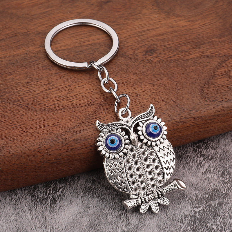Wholesale Alloy Blue Eyes Owl Demon Eye Keychain