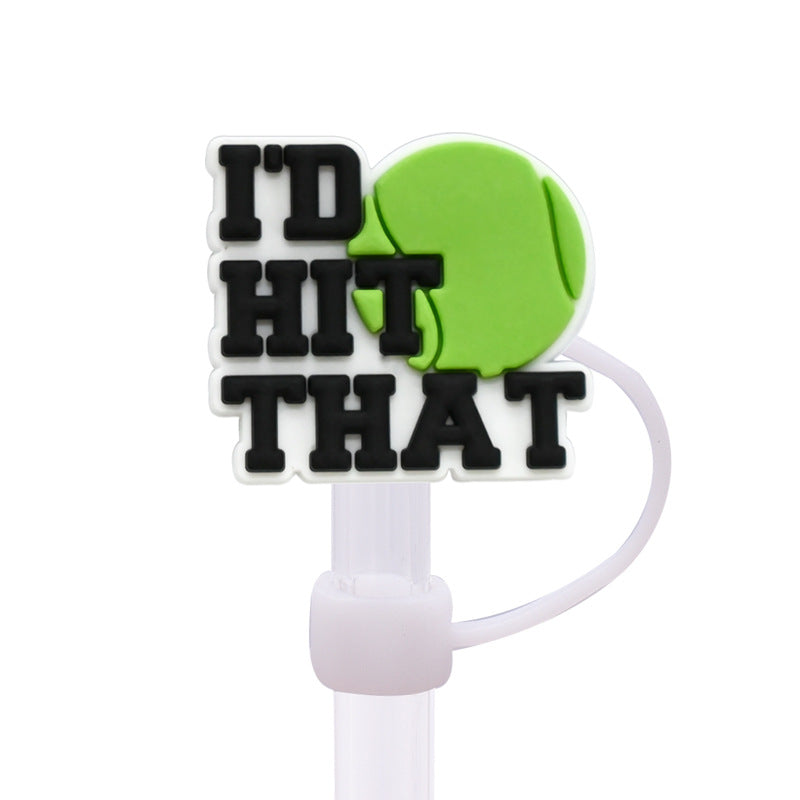 Wholesale Random 100pcs Tennis Sports Straw Cover 10MM Straw Tube Cap