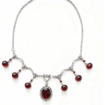 Wholesale Victorian Vampire Gothic Style Red Crystal Necklace Bracelet Set – Trendy Jewelry Accessory for Everyday Wear