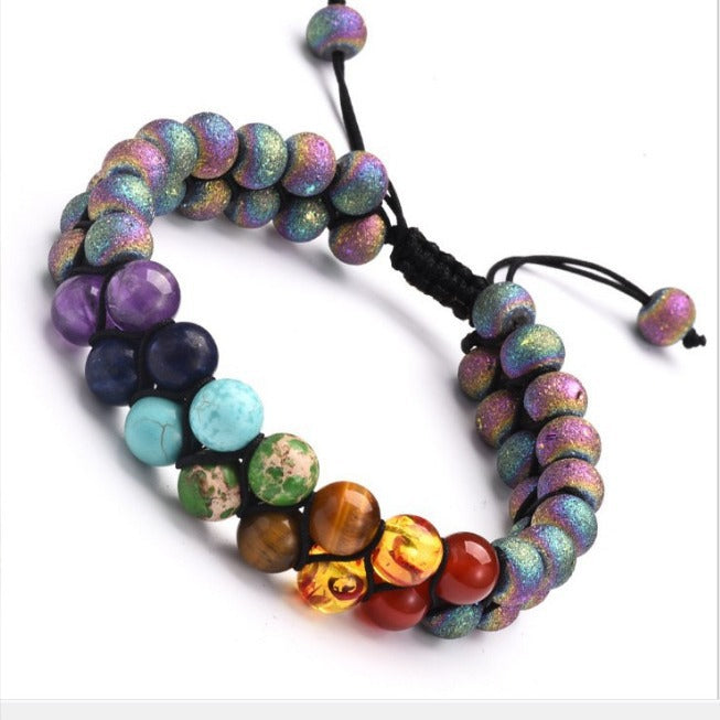 Wholesale Colorful Stone Black Volcanic Stone Yoga Energy Bracelet ACC-BT-Ceya006