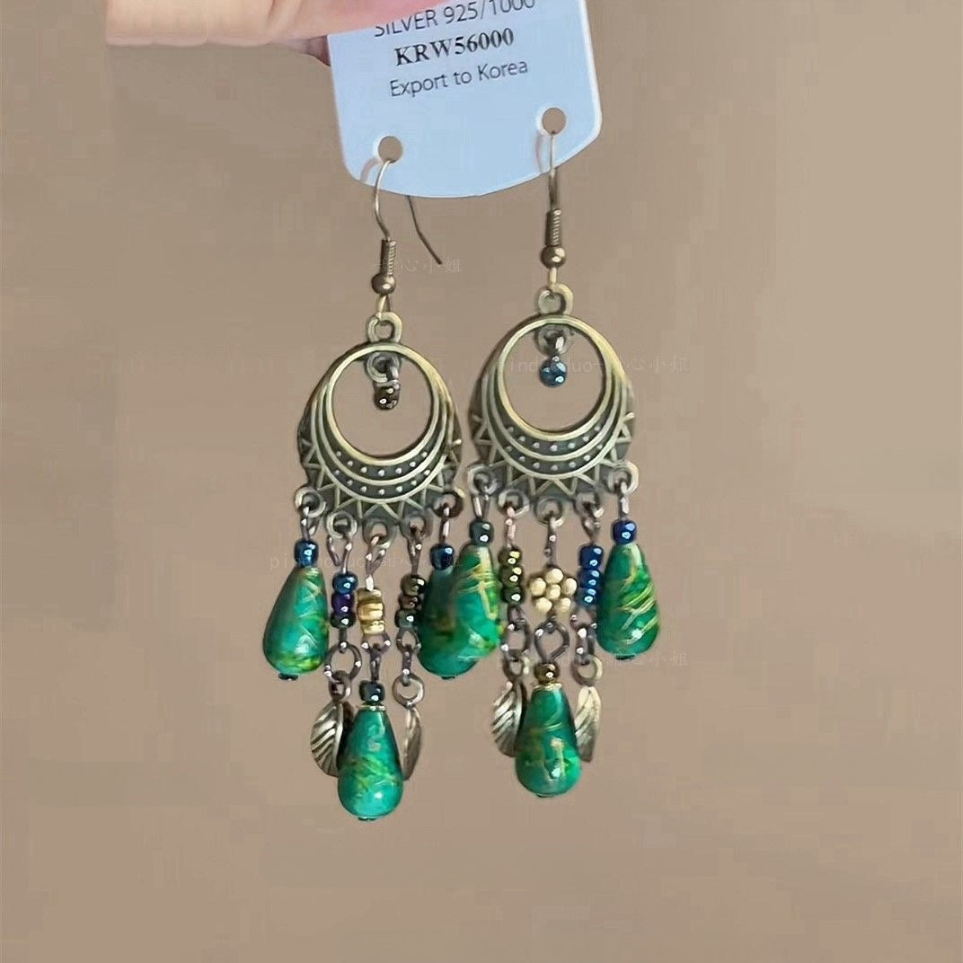 Wholesale Bohemian Blue Enamel Ear Ring  Earrings