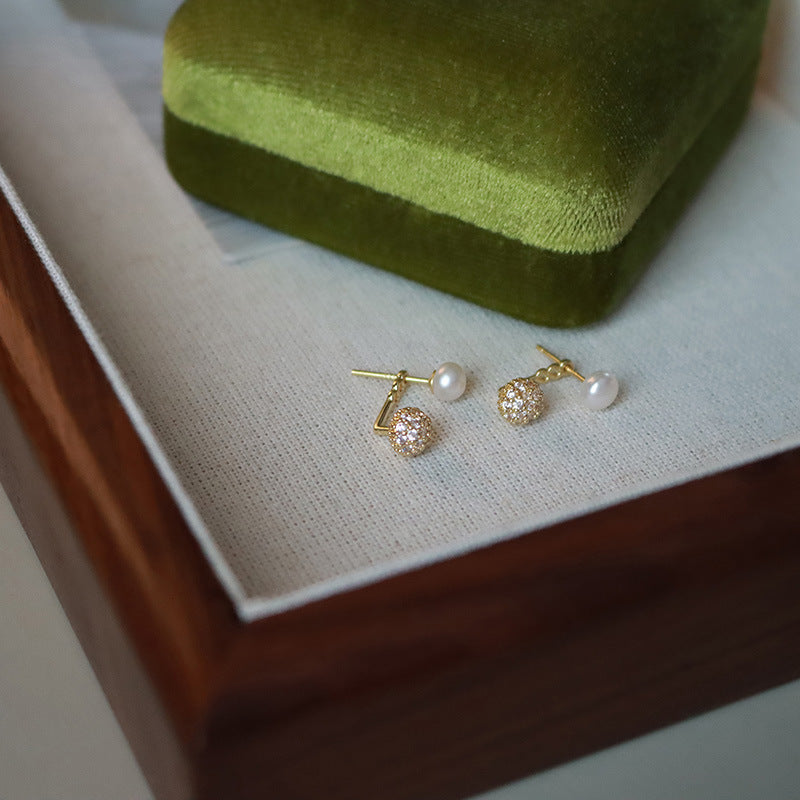 Wholesale Silver Plated Copper Pearl Earrings Simple Modern Style Everyday Wear Fashion Accessory