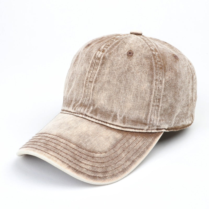 Wholesale Denim hat  solid color light board washed Denim peaked cap baseball cap