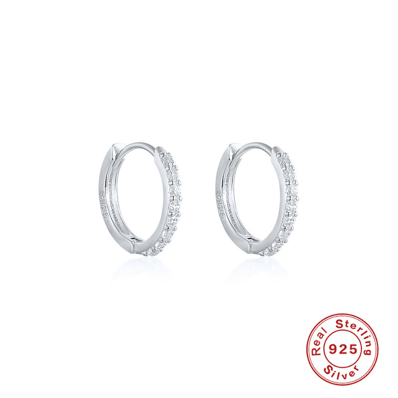 Wholesale 925 Sterling Silver Hoop Earrings Colored Zircon ACC-ES-KaNaier004