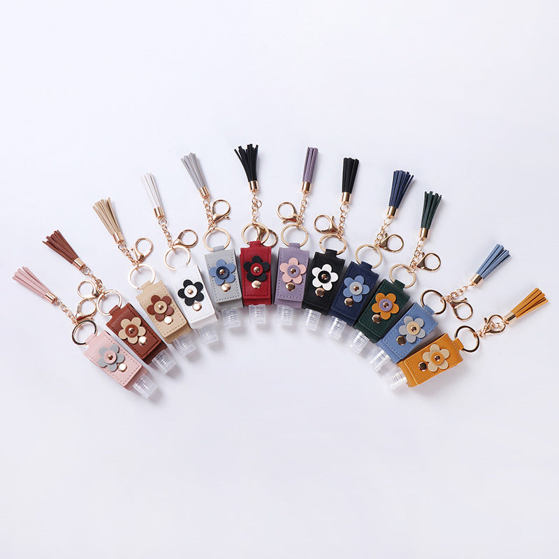 Wholesale Toner sub-bottle vintage leather case portable sub-bottle storage keychain