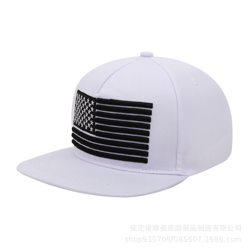 Wholesale Embroidered Flat-Brim Hip Hop Cap National Flag Baseball Cap