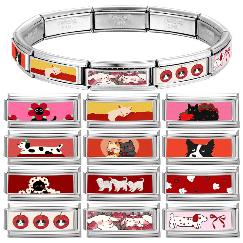 Wholesale 9mm Italian Charm Starter Bracelets DIY Long Terms Stainless Steel Composable Bracelet