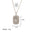 Wholesale Stainless steel Color Tarot Necklace Square Zirconium Pendant  Dolphin Brown Tree Marine  Clavicle Chain
