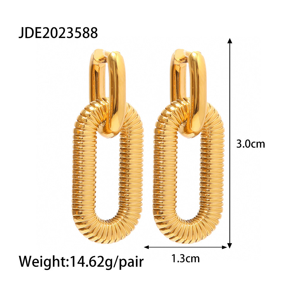 Wholesale 18K Gold Plated Stainless Steel Chain Earrings ACC-ES-FMQ001