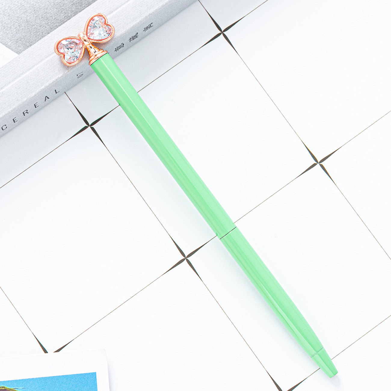 Wholesale Bow ball point pen cartoon cute high color value diamond crystal pen