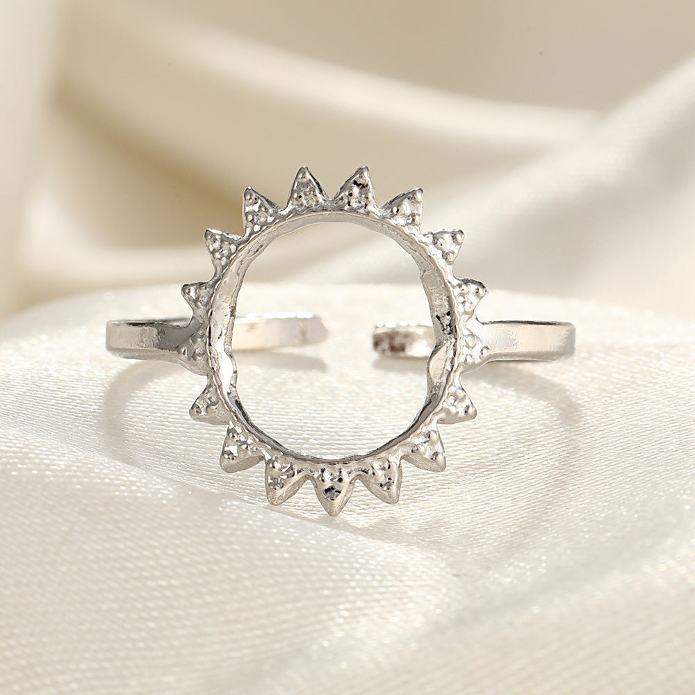 Wholesale Line Hearts Butterfly Irregular Stainless Steel Open Rings  ACC-RS-TaiMei004