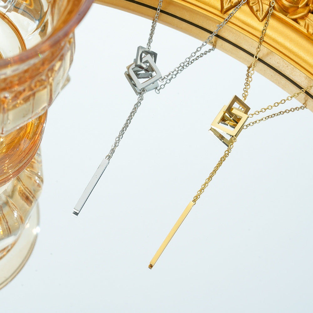 Wholesale Chic Titanium Steel Necklace,  18K Gold Plated,  Fashion Jewelry Accessory Gift