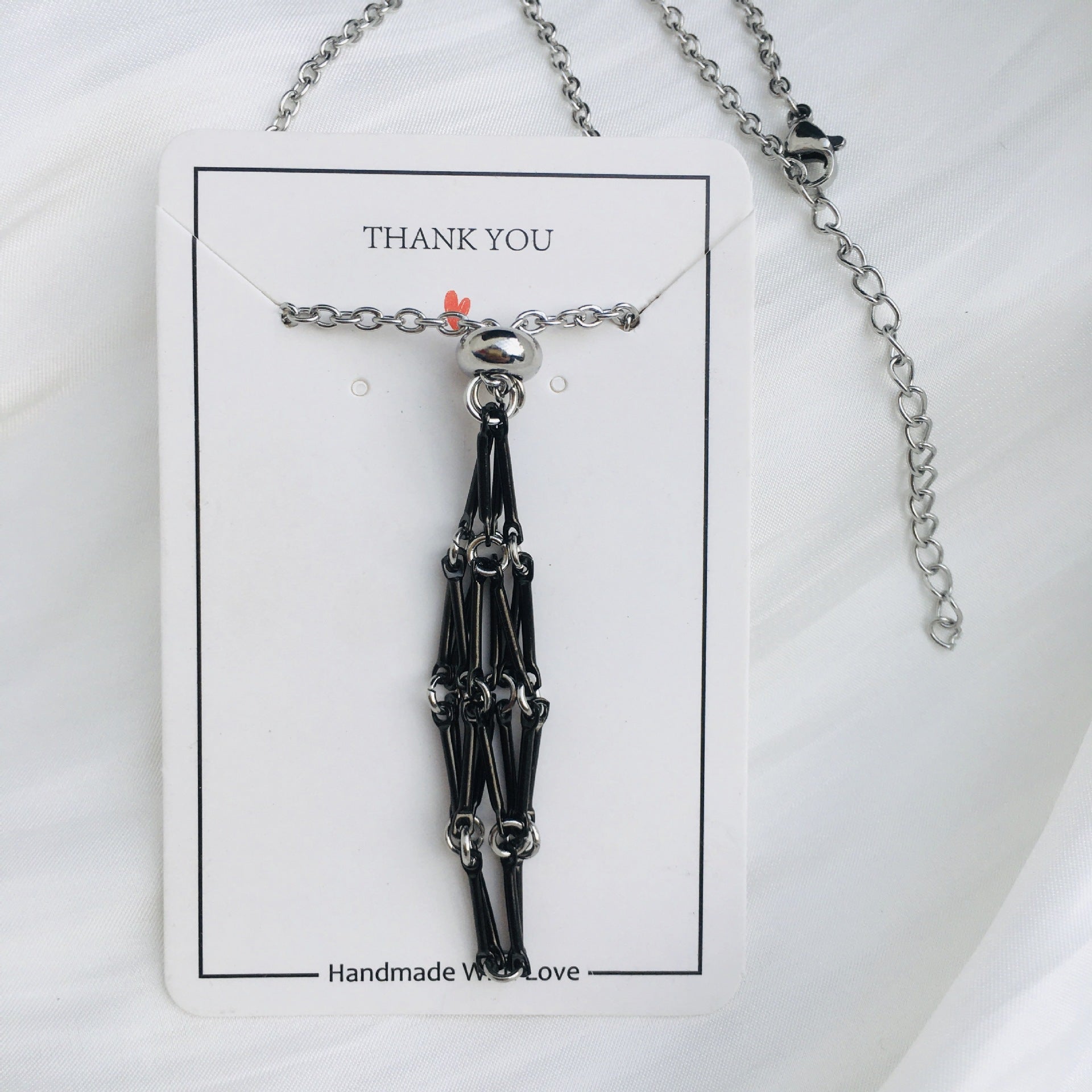 Wholesale Crystal Natural Stone Bamboo Adjustable Stainless Steel Mesh Necklace ACC-NE-RongGuan003