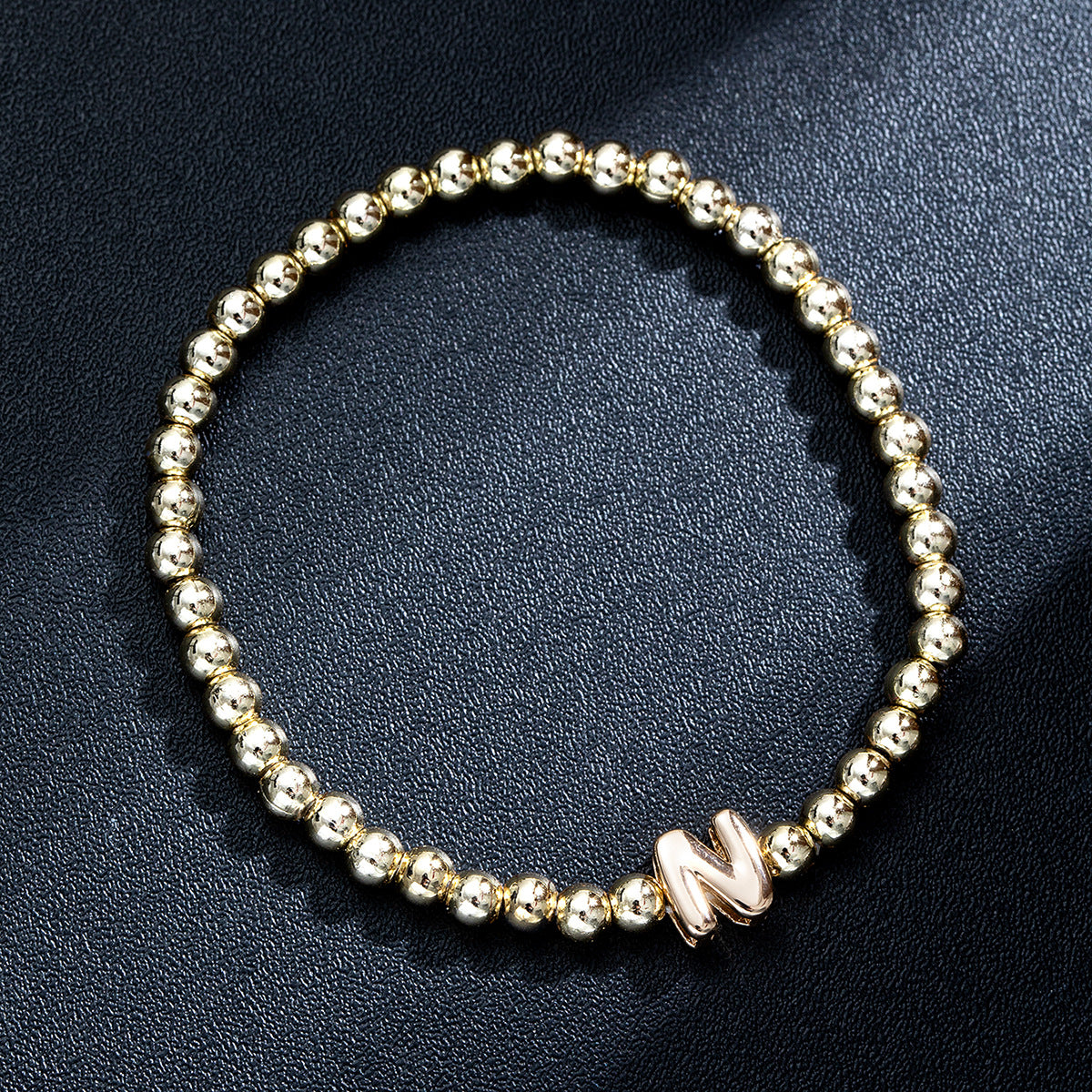 Wholesale Glossy Letter Beaded Elastic Bracelet for Women