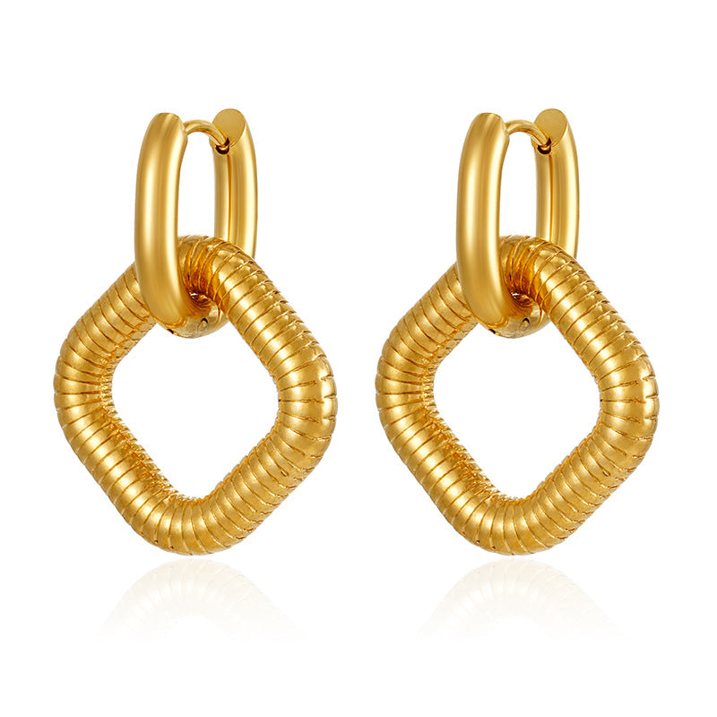 Wholesale Square pendant stainless steel earrings