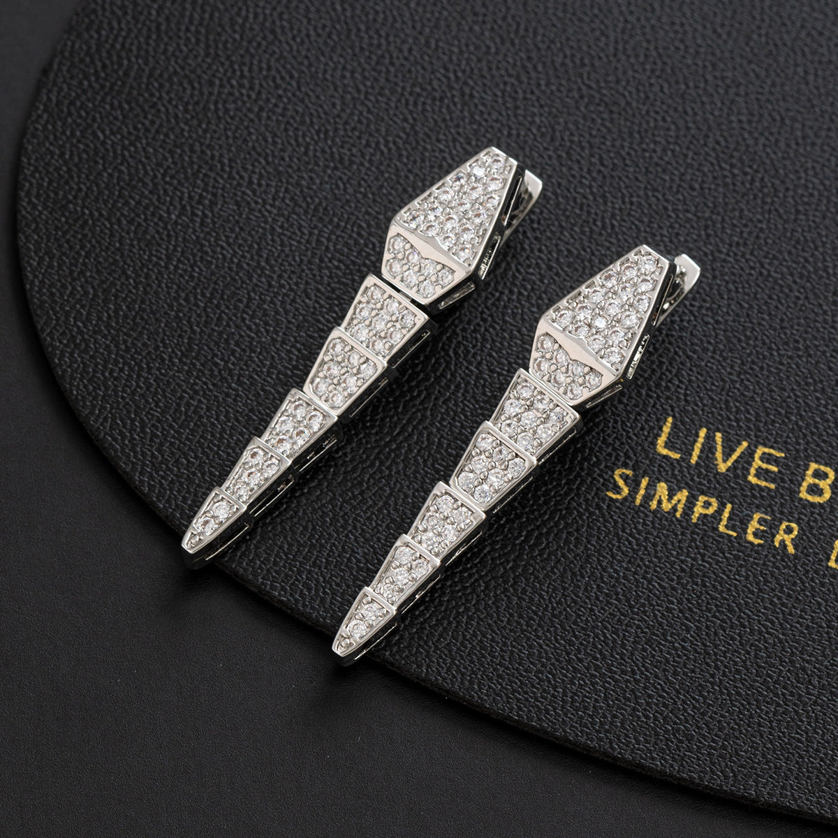 Wholesale Snake Shaped Zircon Long Drop Earrings Copper Women S Jewelry Accessory Gift