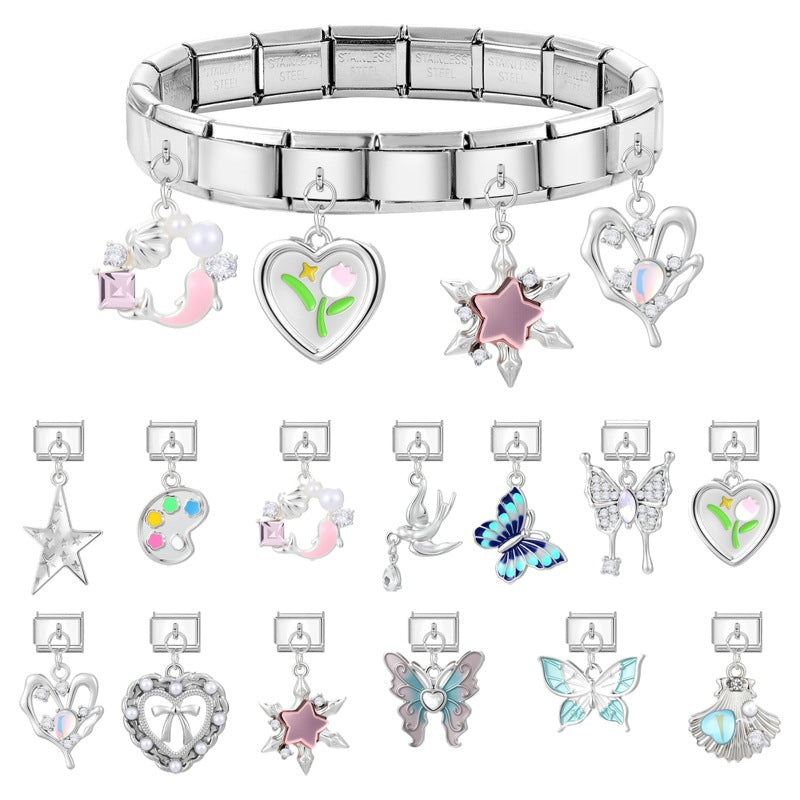 Wholesale Italian steel pendant bracelet module accessories necklace DIY