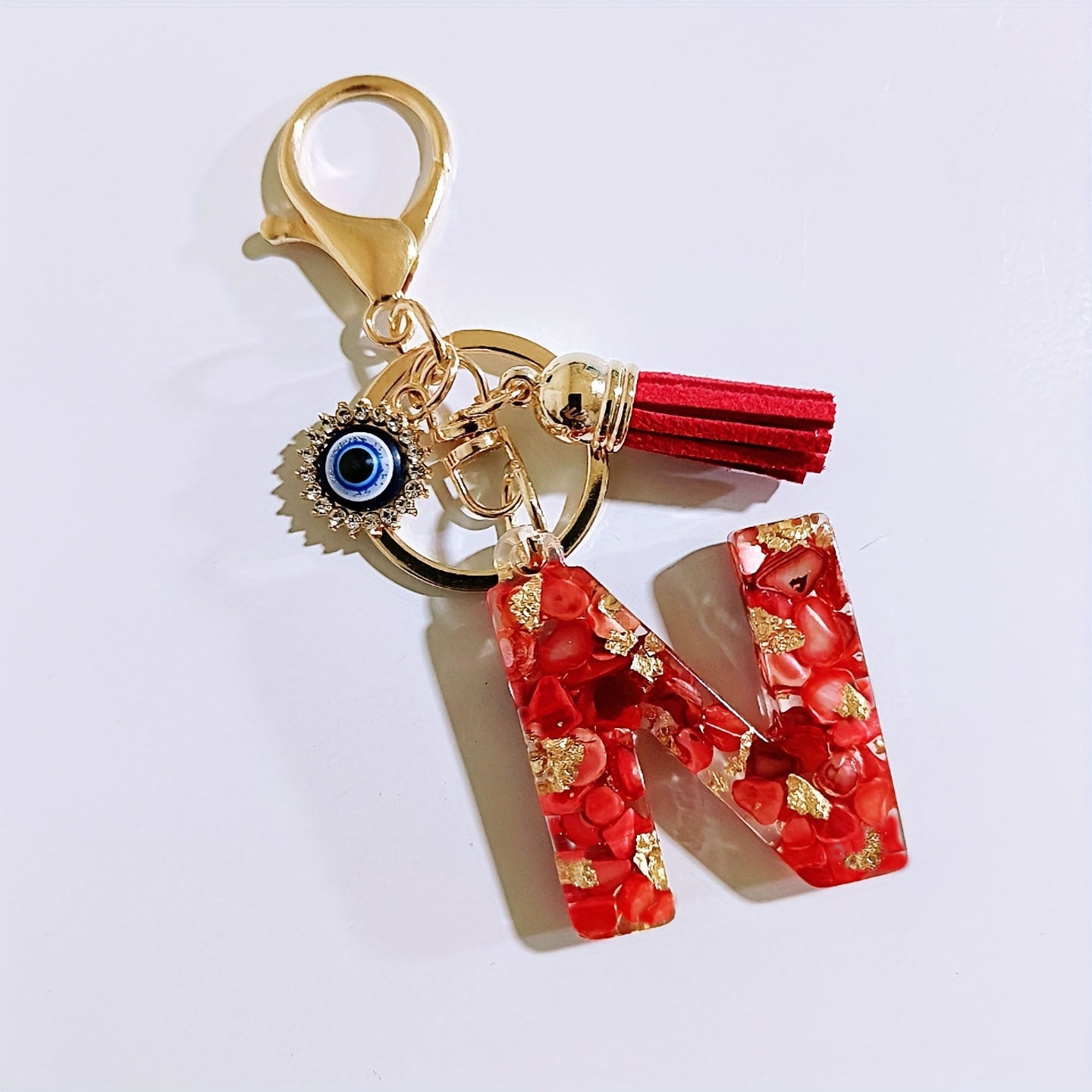 Wholesale Evil Eye Tassel Resin Letter Keychain Bag Charm Fashion Accessory for Party Resale