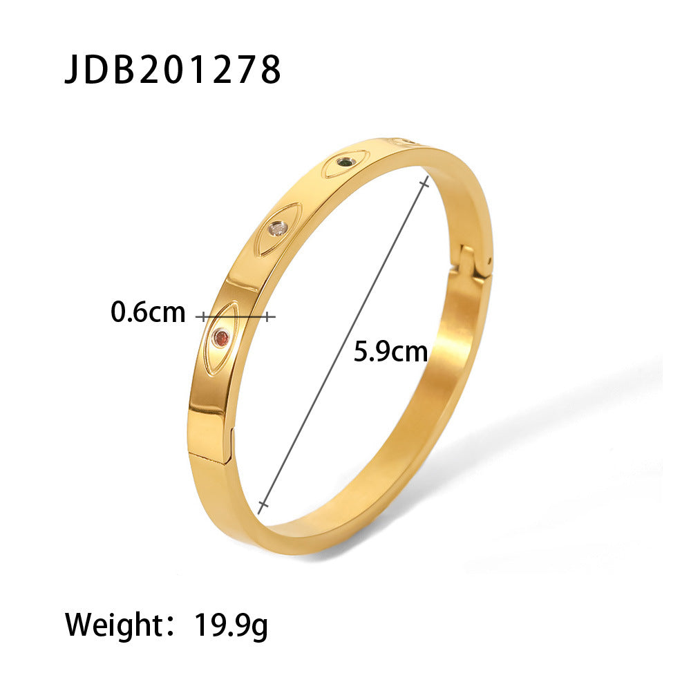 Wholesale Titanium Steel Bracelet Stainless Steel Zircon Inlaid Bracelet Vintage Bracelet Zircon Bracelets ACC-BT-Jied003