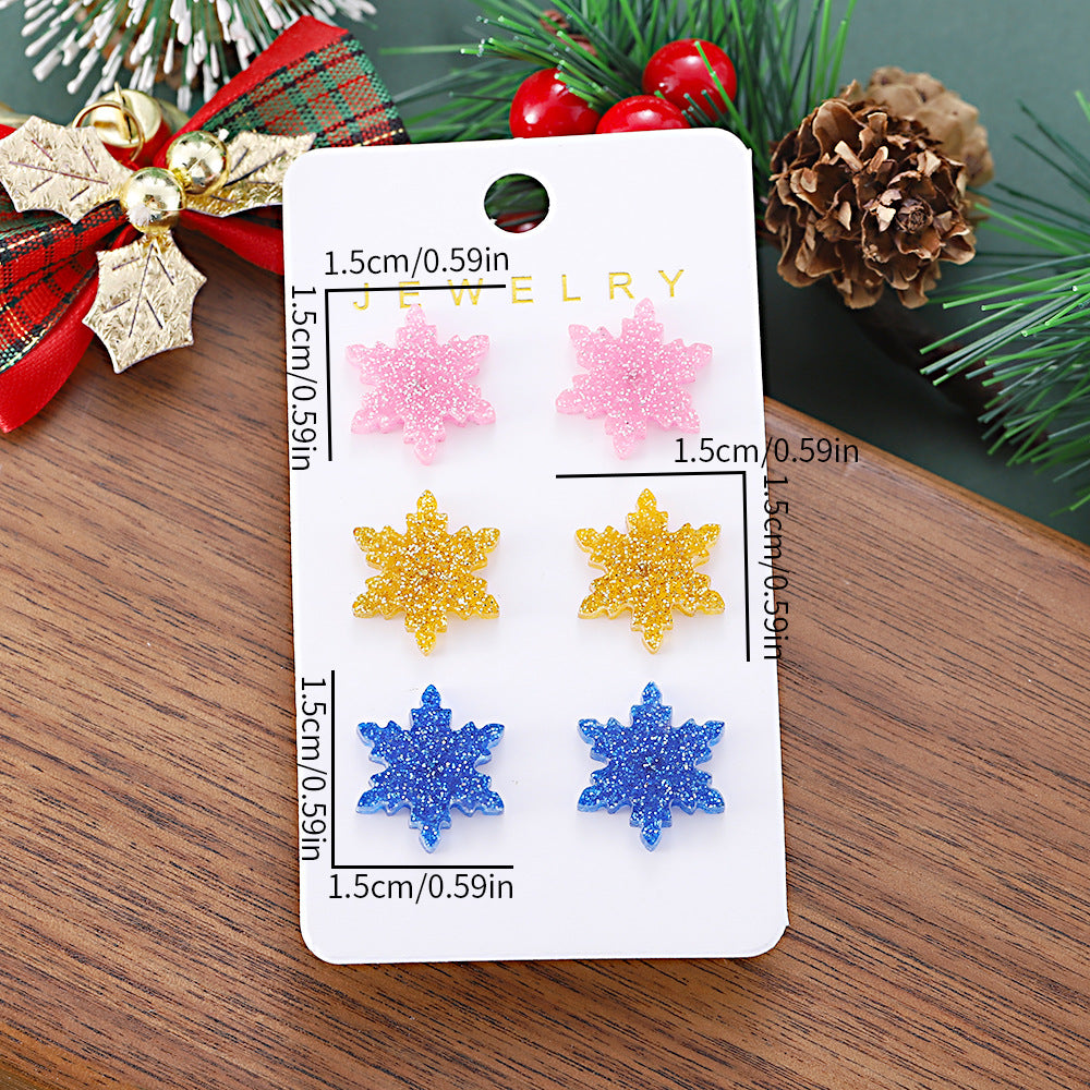 Wholesale Christmas winter color  earrings nacrylic earrings