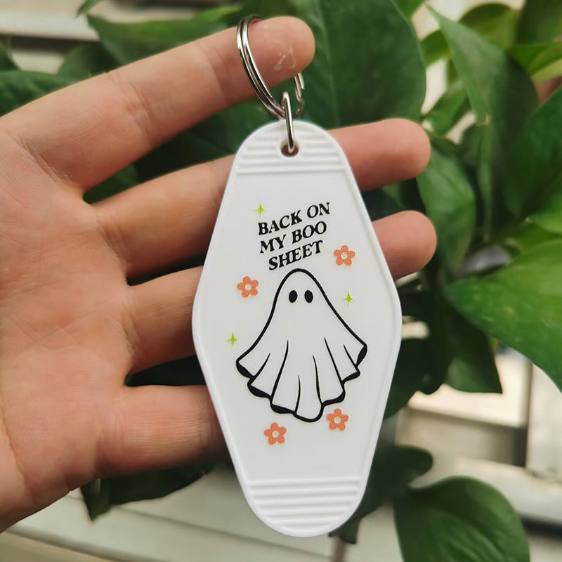 Wholesale Retro Hotel UV Printing Halloween Keychains ACC-KC-MeiXin003