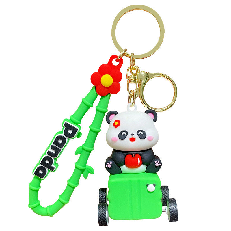Wholesale Cute Cartoon Luggage Panda PVC Keychains ACC-KC-ErLu022