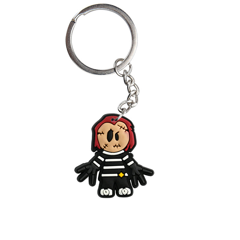 Wholesale Cartoon  PVC Keychain Pendant,  Dark Style Bag Charm for Resale