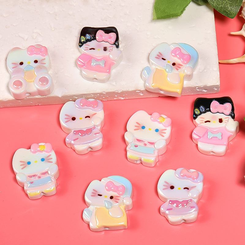 Wholesale 50pcs Acrylic Cartoon Cat Beaded Diy Accessories ACC-BDS-BLG132