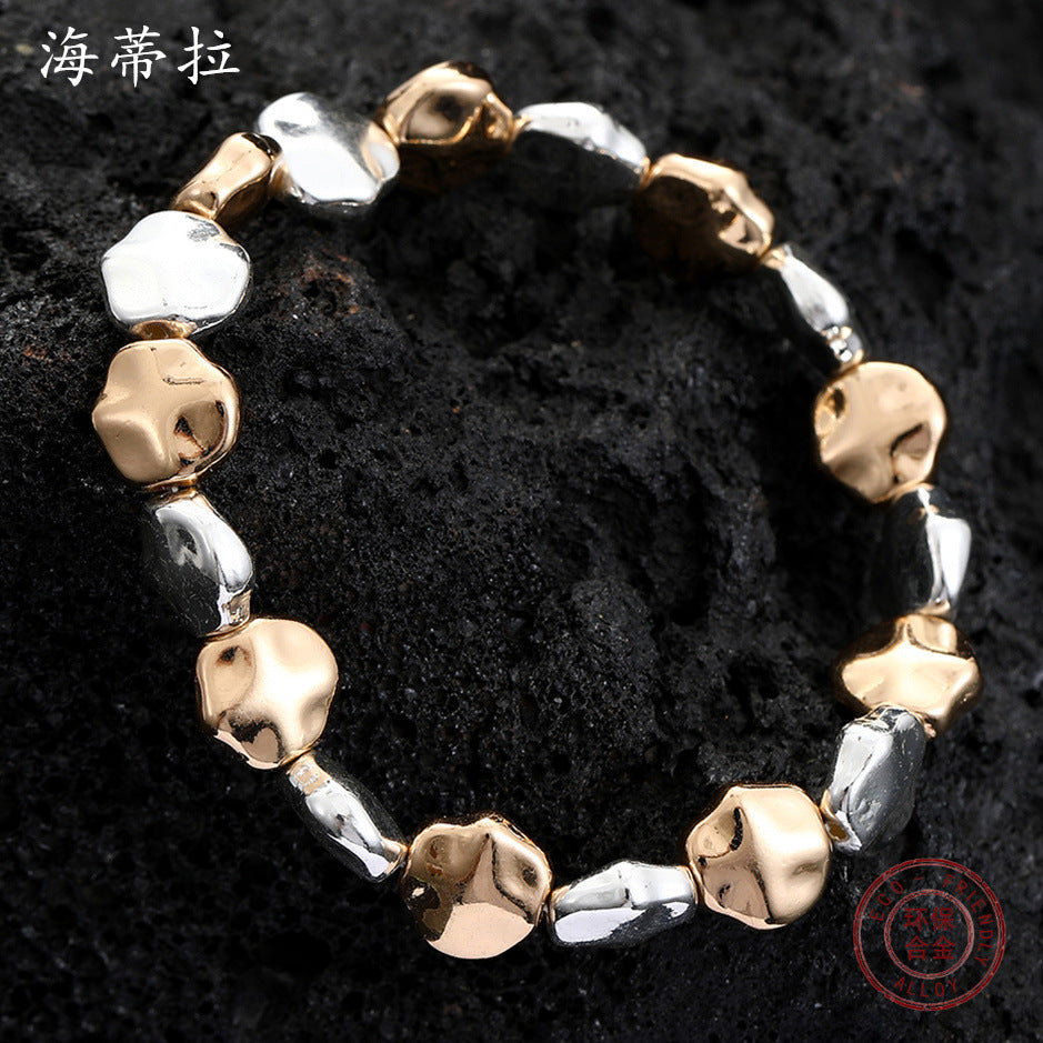 Wholesale Baroque shaped environmental protection alloy beaded bracelet