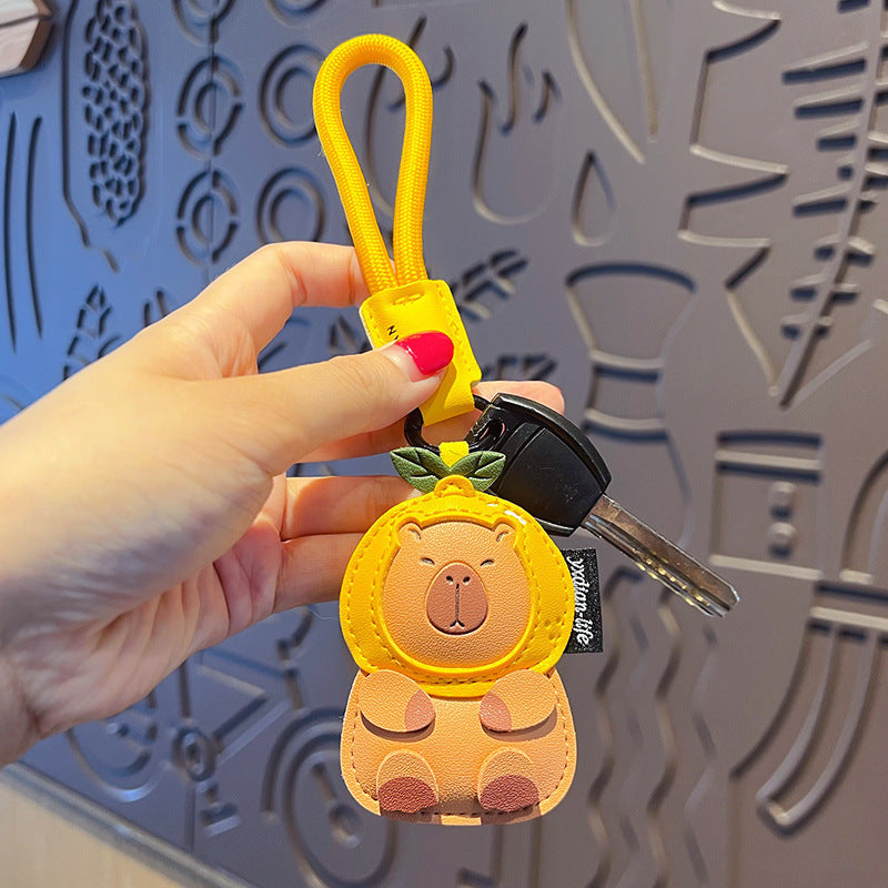 Wholesale Boutique Leather Animal Keychain Cute Pendant For Car Keys Backpack Bag Charm