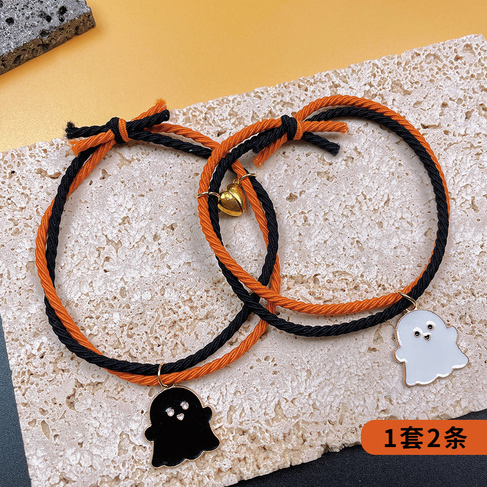 Wholesale Pumpkin Ghost Magnetic Handmade Adjustable Elastic  Bracelet