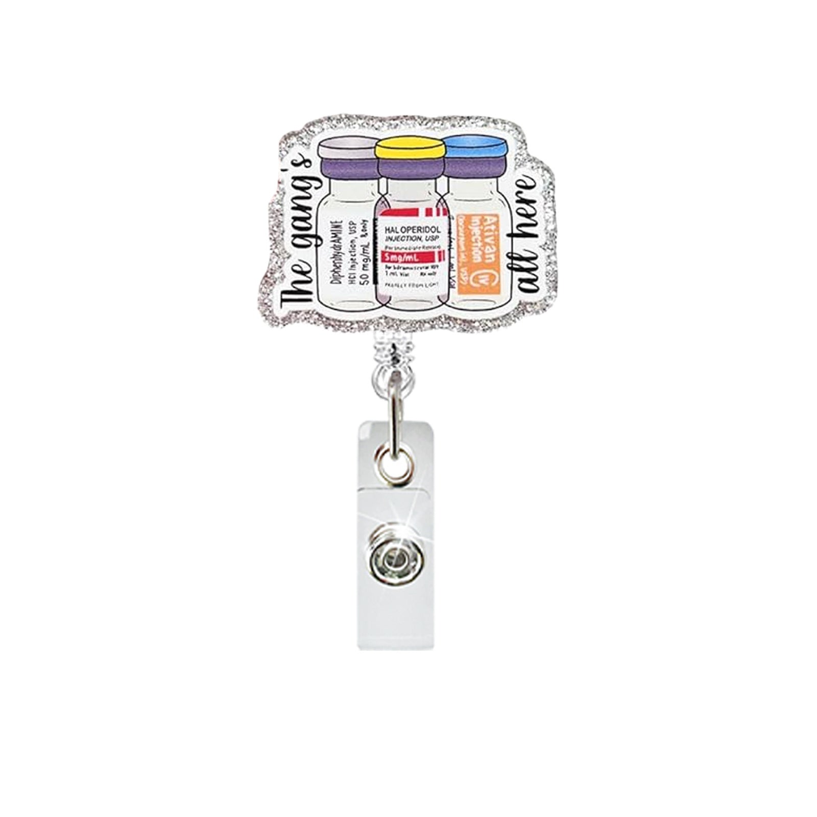 Wholesale Fun Cartoon Acrylic Badge Reel Retractable ID Card Holder Keychain Accessory
