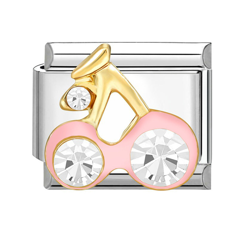 Wholesale Italian Charm Bracelet 9mm DIY Splicing Creative Pattern Stainless Steel Composable Bracelet